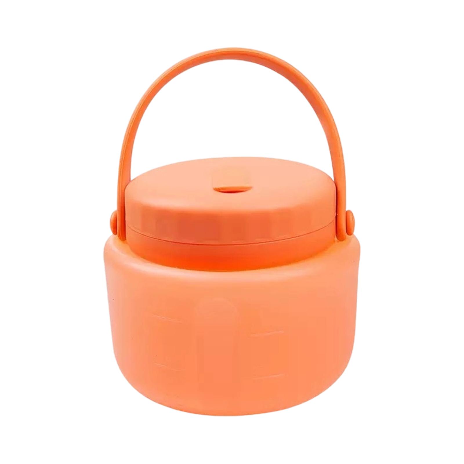 

500ML Portable Outdoor Fresh-Keeping Bucket Silicone Sealed Bucket Kettle Silicone Ffresh-Keeping Bag Fresh-Keeping Bucket Ice Bucket Food Storage Box One Size