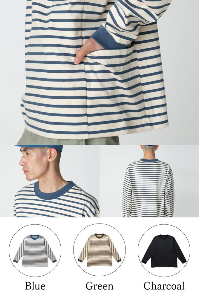 Snow Peak Heavy Cotton Border Long Sleeve T-Shirt