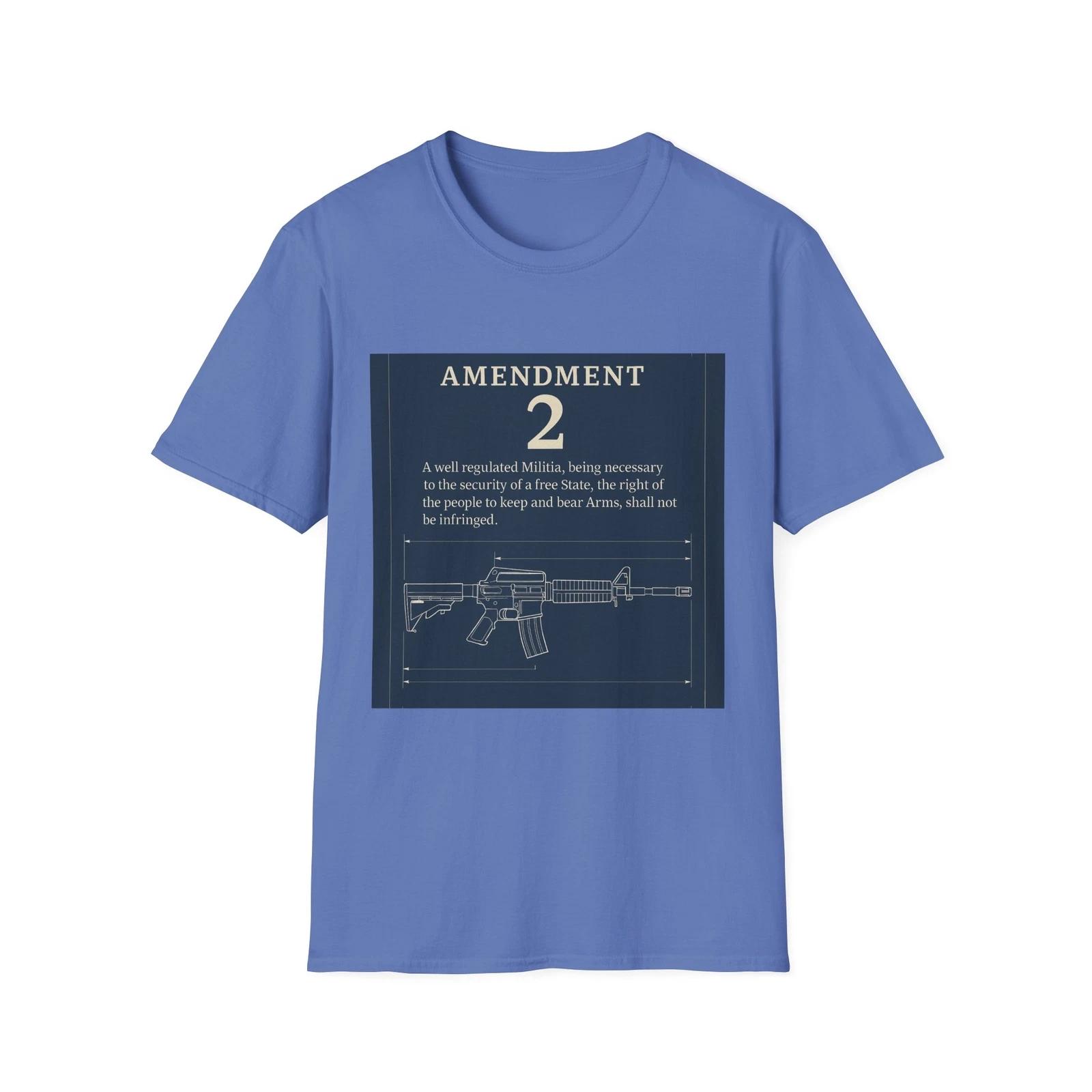 Amendment 2 Unisex Softstyle T shirt, Gun Rights Tee, Patriotic Apparel, USA 2XL
