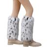 Vintage Thickened Furry Leg Warmers for Women Long Fuzzy Boot Cuffs Leg Cover for Winter Outfits and Costume Parties