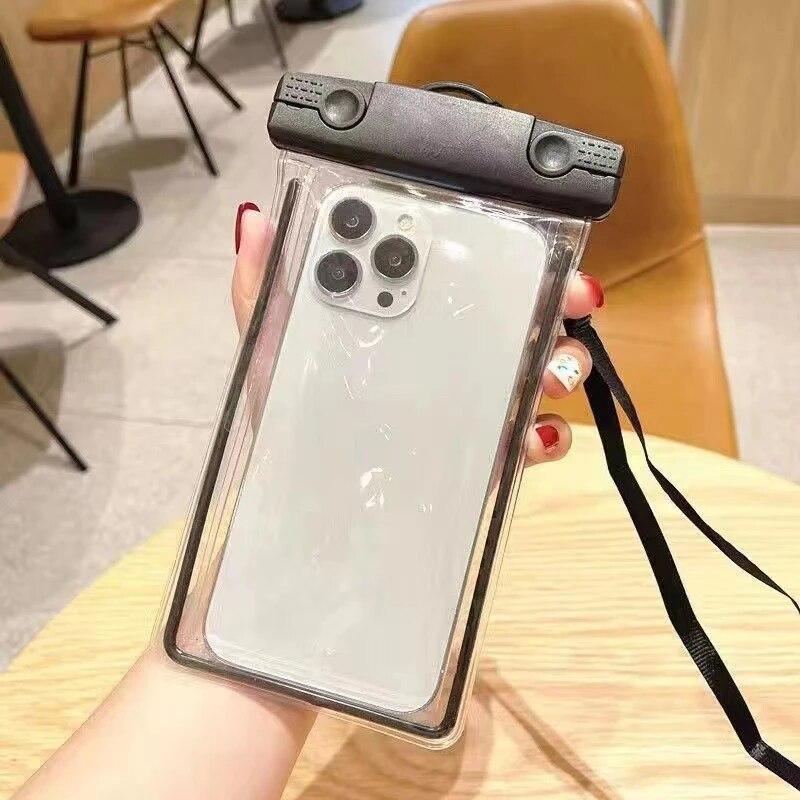 

Universal Sealed Phone Waterproof Pouch Lanyard Crossbody Touchable Swimming Diving Phone Case чорний