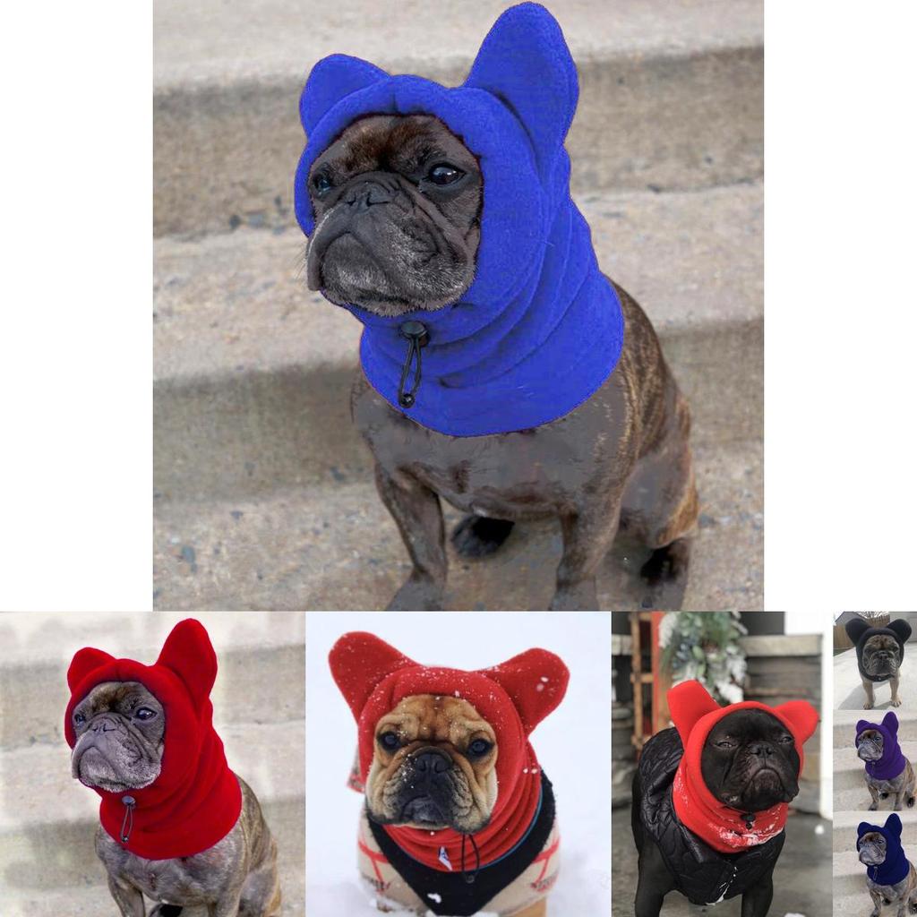 Stylish Solid Color Dog Hat Comfortable Fleece Hooded Pet Accessory For Year-round Use