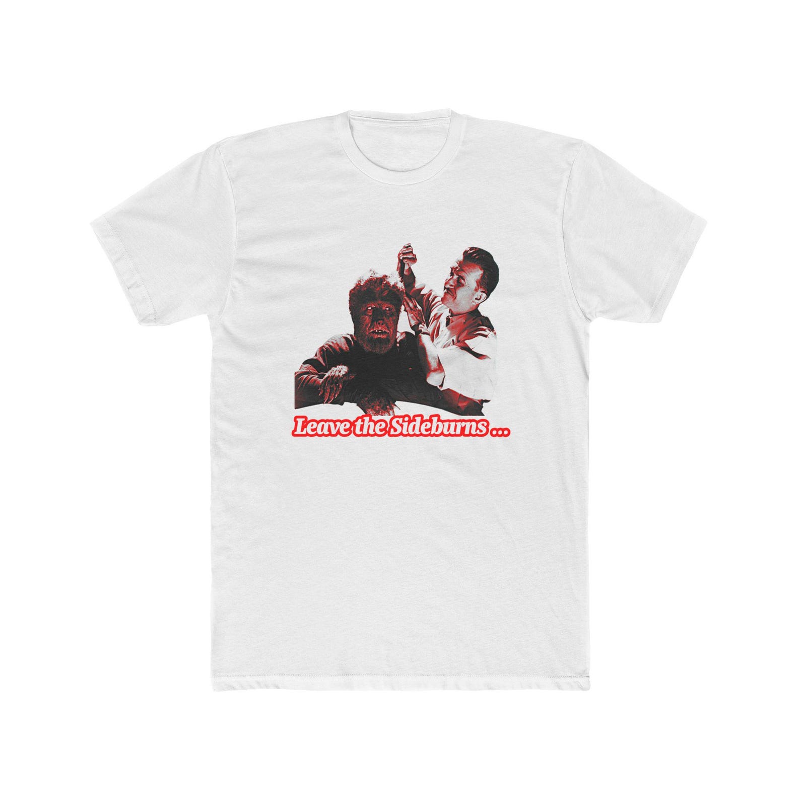 Funny Werewolf Haircut Tee - Halloween Costume Cotton Crew Shirt L