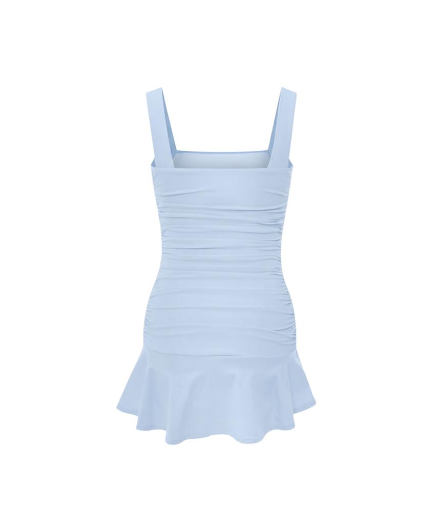 VIKINI VENDER Reverence Shirred Skirt Monokini - Sky Blue