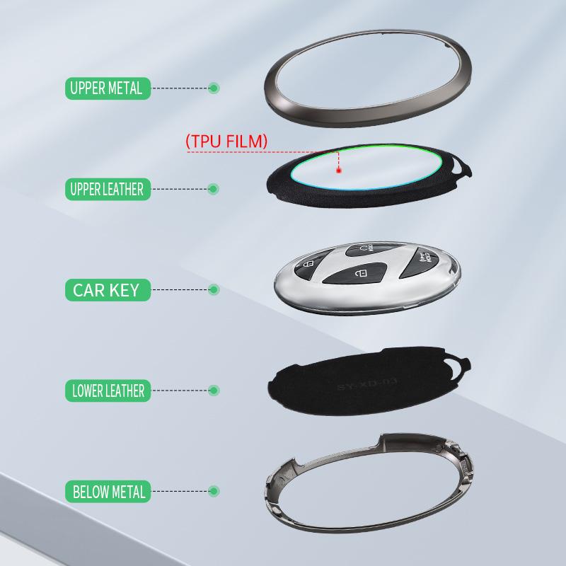 5 7 Tasten Zinklegierung Autoschlüsselhülle Abdeckung Schutzschale Fob Für Hyundai Kona Ev Grandeur GN7 IONIQ 6 2025 2025 Zubehör