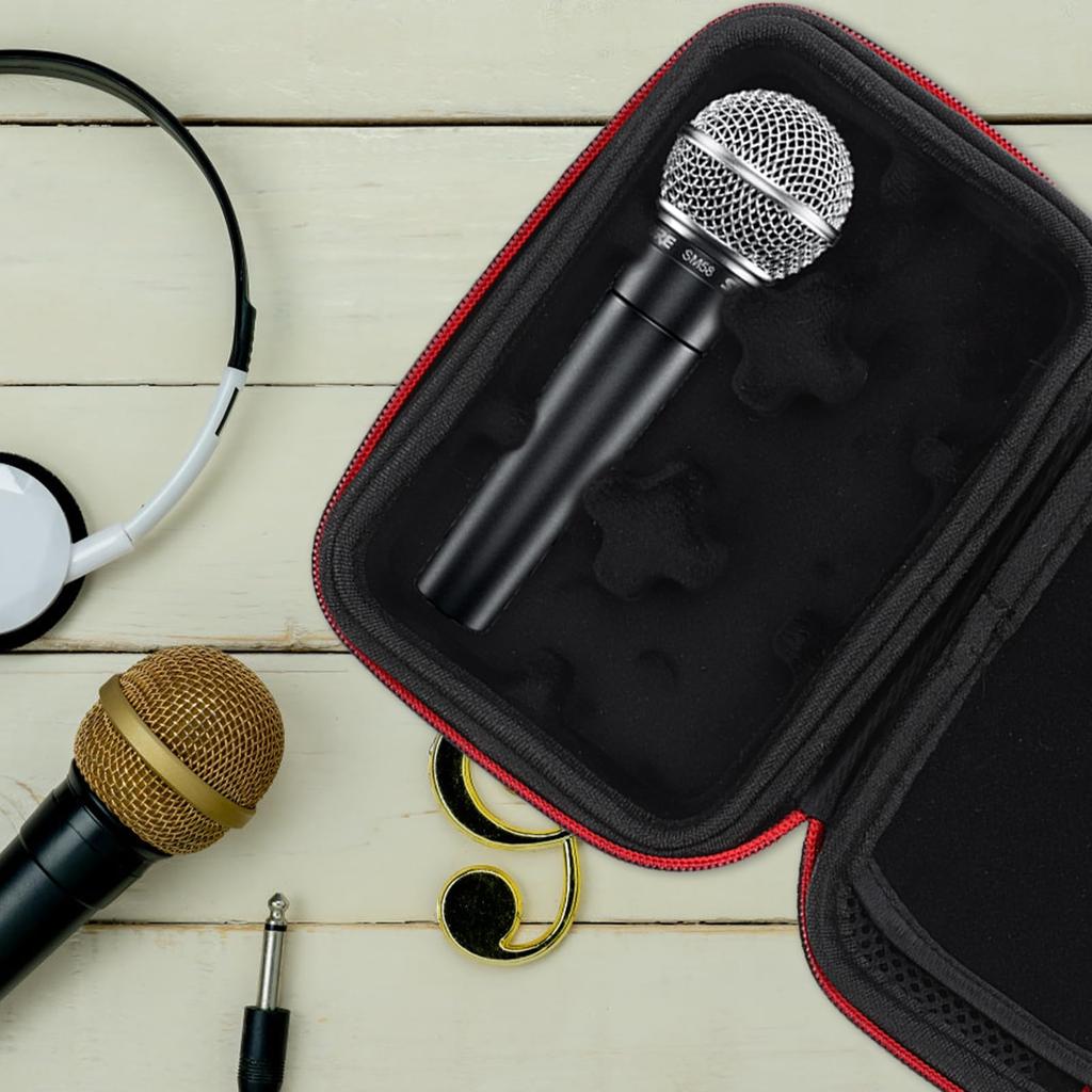 iPlusmile Microphone Storage Case Black Waterproof Dustproof Shockproof Impact Resistant 19cm Wireless Microphone Protection Box