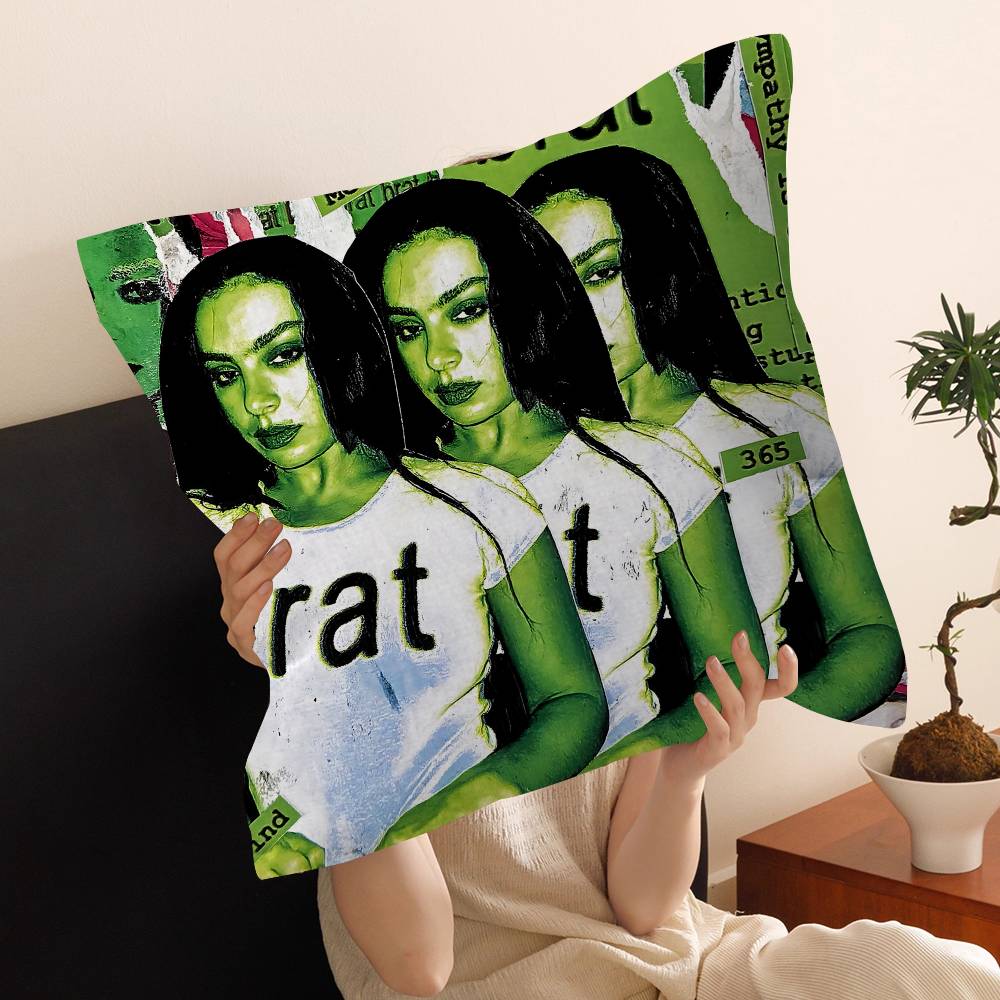 C-Charli Xcx Pillow Cushion Cover Pillowcase Living Room Sofa Home Decor Customized