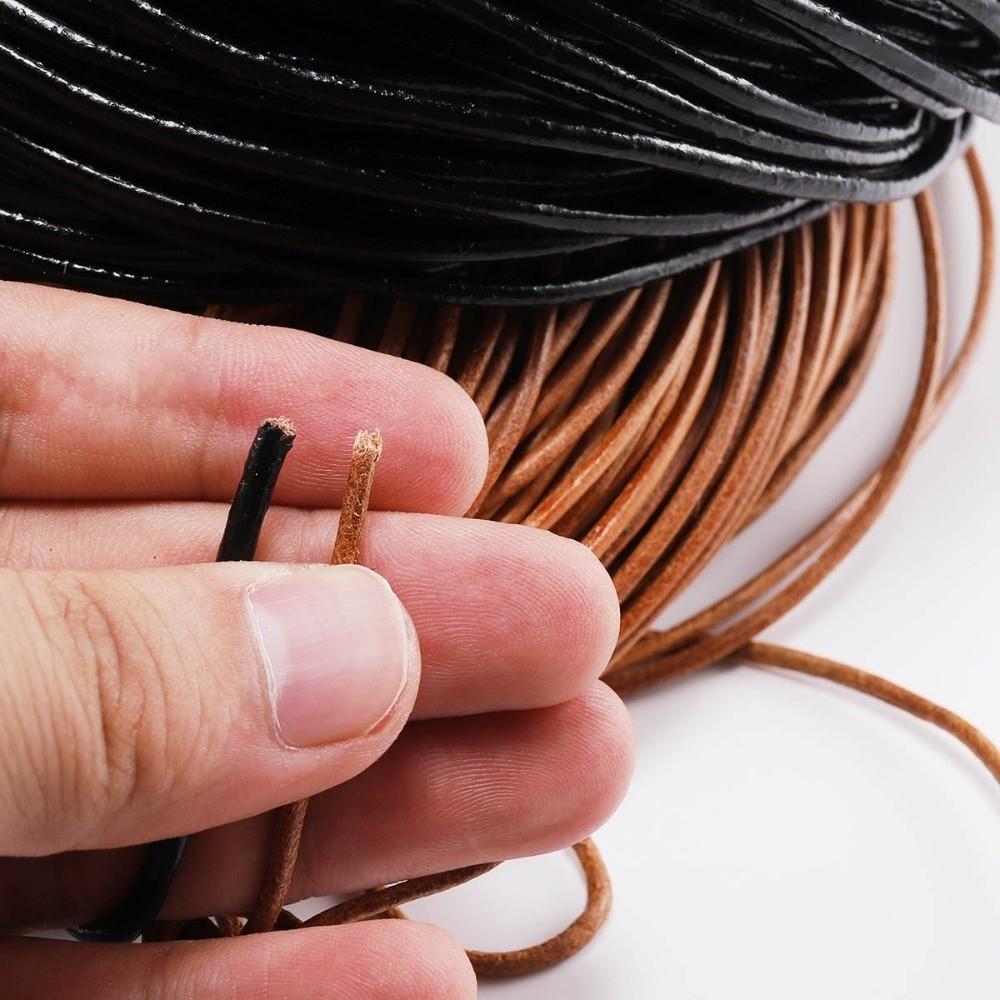 Round Cow Leather Cord 2/5 Meters Bracelet Findings Rope Leather Thong Cord DIY Jewelry Making