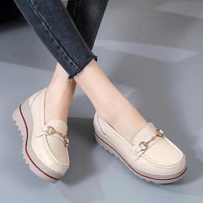 Spring and Autumn New Casual Platform Wedge Heel Women's Single Shoes Round Head Muffin Shoes Mother Shoes Large Size Women's Shoes