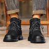 Fashion Leather Men's Fashionable Ankle Boots Autumn Winter Male Low Top Sneakers Versatile Motorcycle Boots New High Top Walking Botas