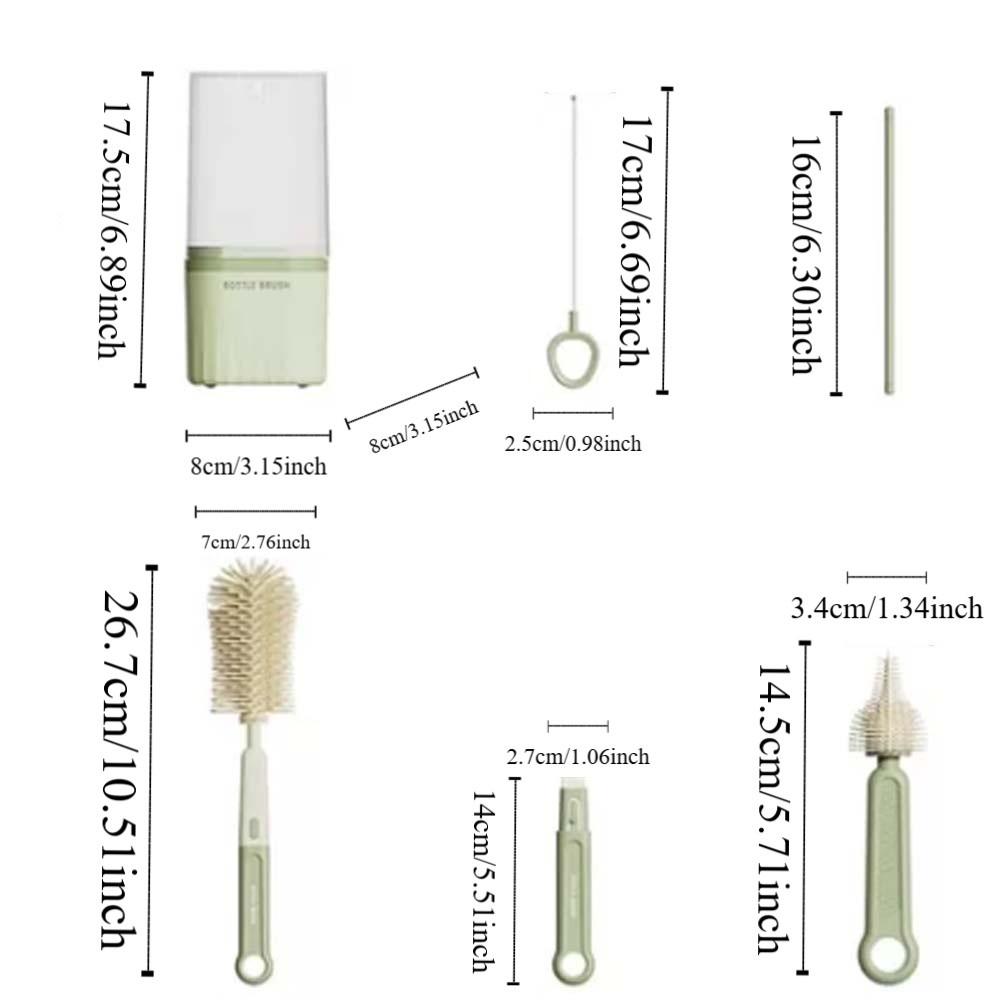 Multifunktionales Flaschenreinigungsbürsten-Set ABS Anti-Verlust Schnuller Strohhalm Schrubber TPR Pipettenbürste Baby-Saugerbürsten-Set