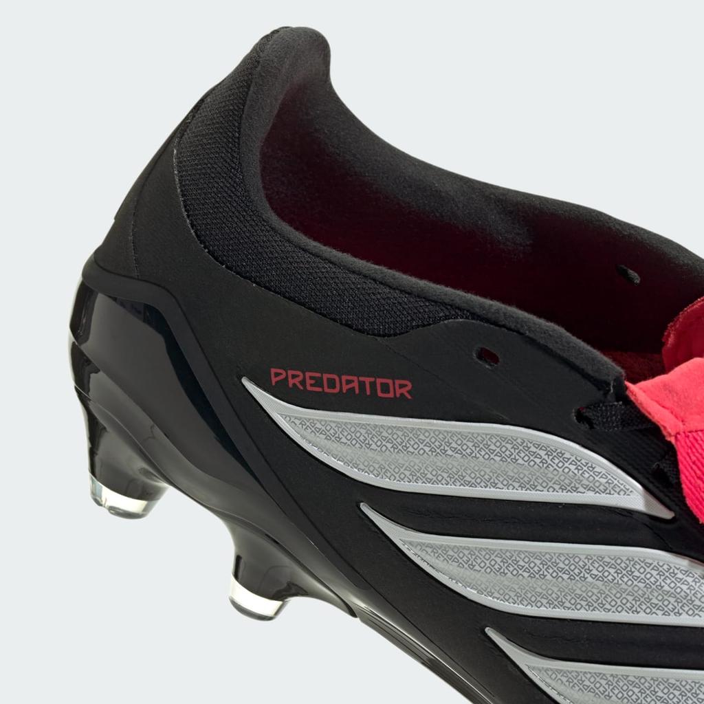 adidas PREDATOR PRO Fold-Over Tongue Hard Ground Football Boots KI8756 Unisex Performance Sports Shoes Core Black / Cloud White / Lucid Red