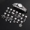 Glitter Bow Cat Butterfly Crab Star Flower Pendant Italian Charm Links Fit 9mm Stainless Steel Bracelet Women DIY Making Jewelry