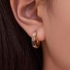 Qiong Yao Zircon Three-Row Diamond U-Shape Ear Cuff, 18k Gold Plated Stainless Steel Earrings