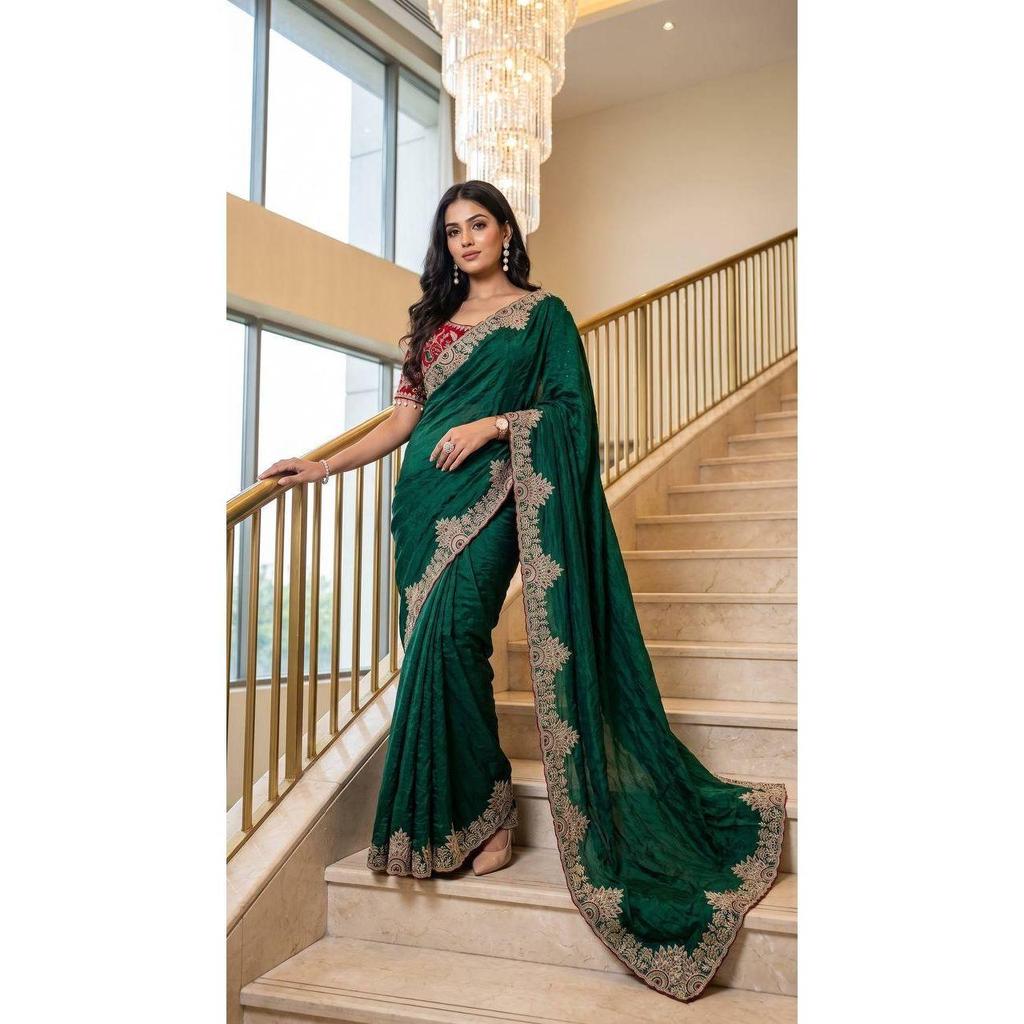 New Instagram Trending Designer Saree with Readymade Blouse