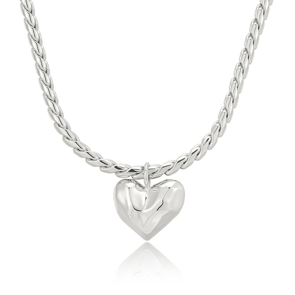European and American retro chain love pendant necklace lava heart irregular face street retro color preservation