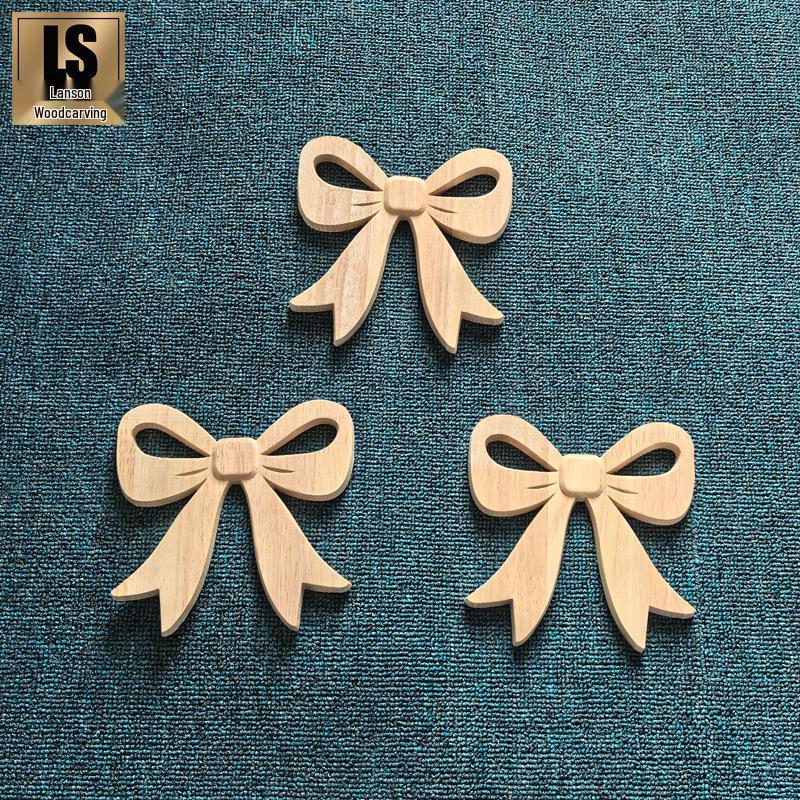 European Style Solid Wood Carved Bow Flower Wedding Décor Piece