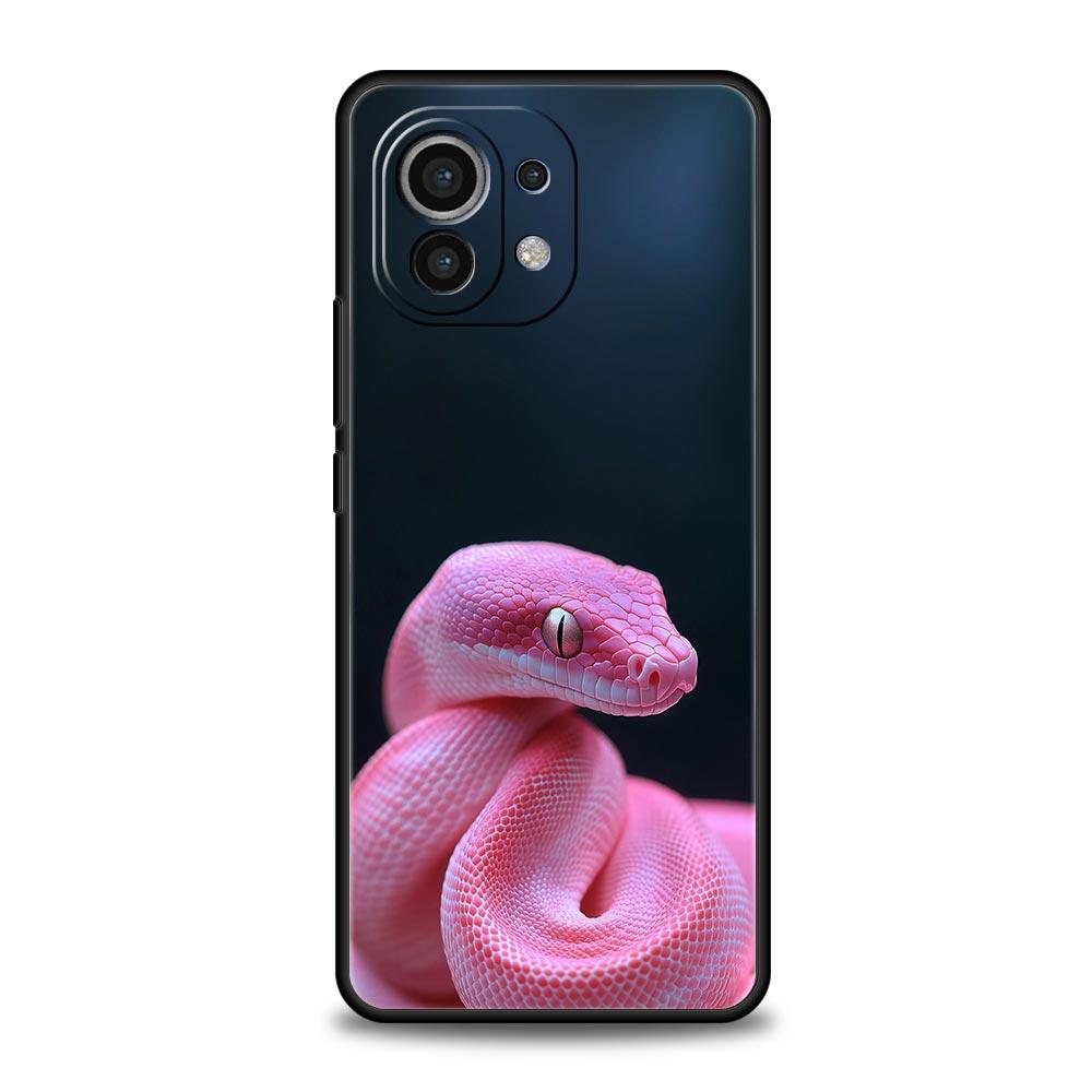 Blossom Pink Snake Phone Case For Xiaomi Mi 17 15T 15 14 14T 13T 12T Pro 12 13 Lite 5G 11T Poco X6 X7 X5 Pro Soft Cover