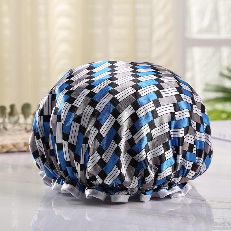 Double-Layer Waterproof Adult Bath & Hair Cap - Makeup, Kitchen, Anti-Oil, Thickened; Customizable Logo