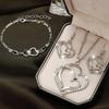 Fashion Love Wrapped Necklace Earrings Bracelet Jewelry Set Suitable for Wedding Party Festival Gifts