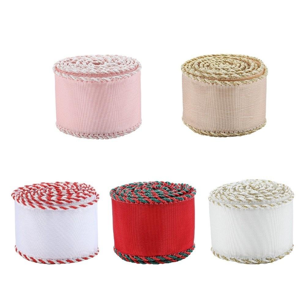 2M New Satin Christmas Ribbon DIY Exquisite Christmas Webbing Woven Strap Present Wrapping