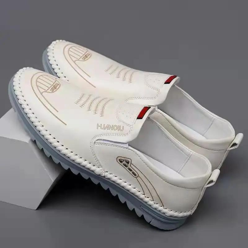 Fashion High Quality Men Shoes Handmade Leather Footwear Male Casual Business Flats Outdoor Soft Soled Travel Sneakers Brand Moccasins