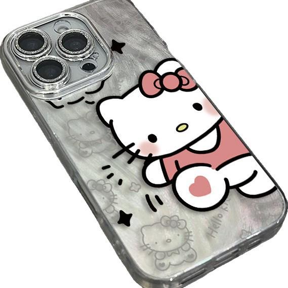 Hello Kitty Silver Phone Case for Apple 14: Cute Sanrio Design