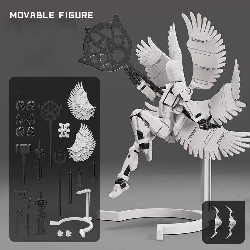 Magnetic Multi Jointed Movable Robot 3D Printed Toy 13 Action Figure Assemble Toys Gifts for Children белый