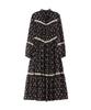 SALON DE YOHN Chiffon Lace Long Dress_ Black
