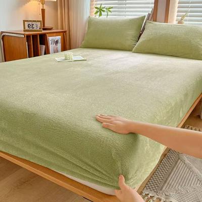 Heißer Winter Warm Spannbettlaken Flanell Fleece Bettlaken für Doppelbett Queen/King Size All-inclusive-Matratzenbezug