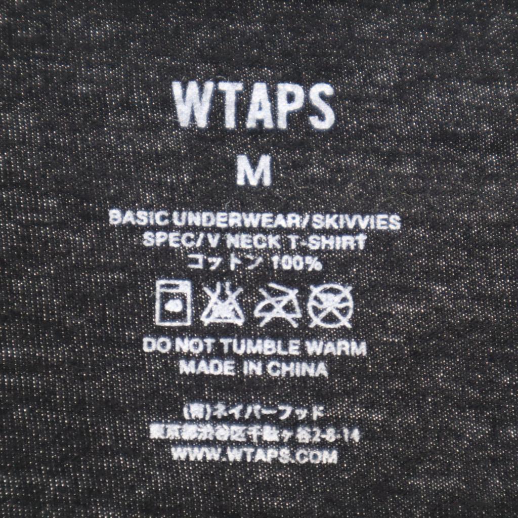 WTAPS Short Sleeve V Neck T-shirt M Black Neighborhood Plain Men's Used