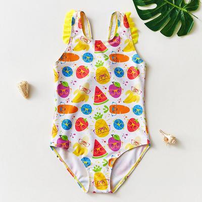 Fruit Print One-Piece Swimsuit for Girls, Ages 3-10