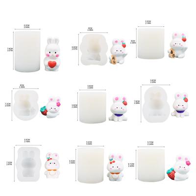 3D Cartoon Rabbit Silicone Flexible Food Grade Mould Clay Resin Ceramics Candy Fondant Candy Chocolate Soap Mould