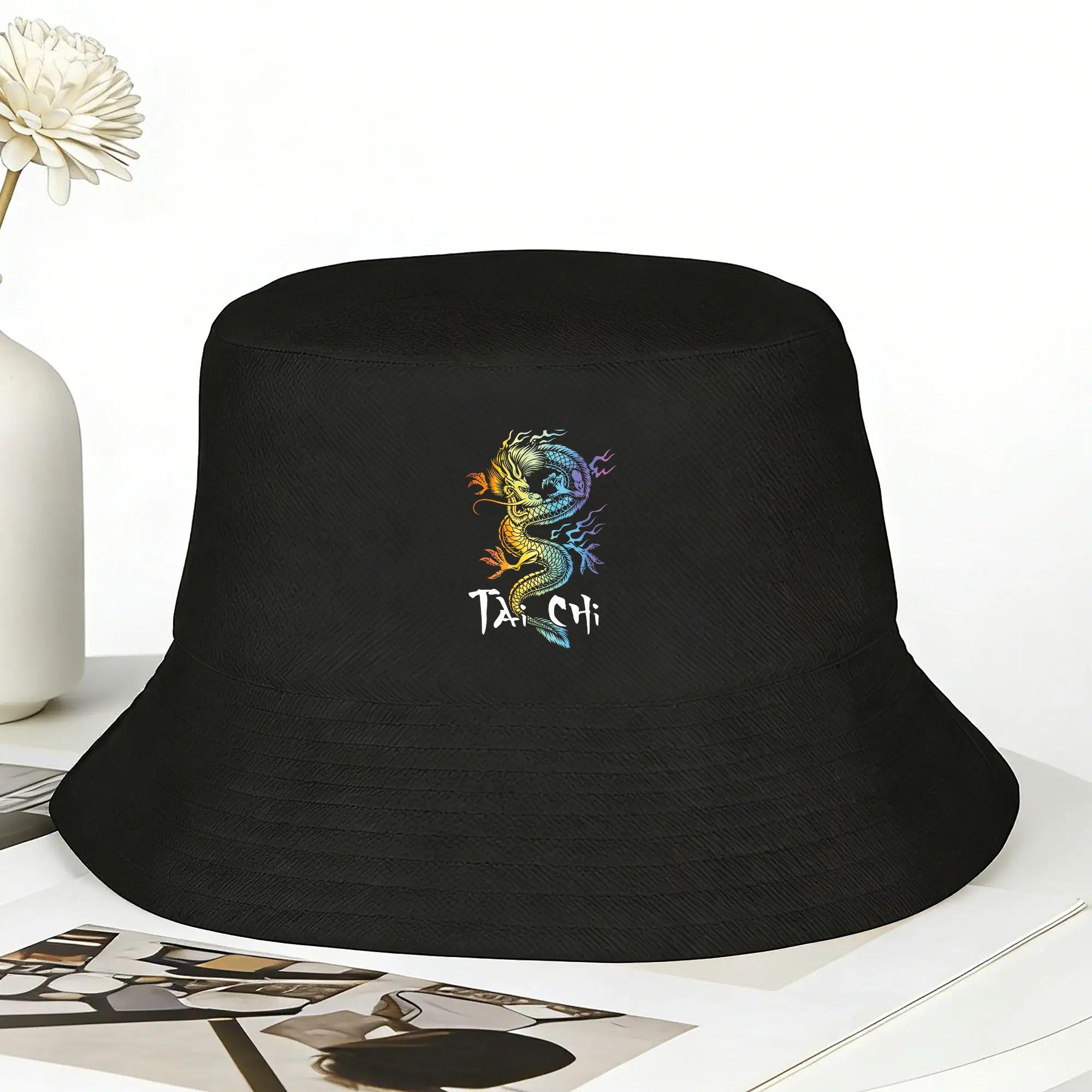 Tai Chi Spiritual Wellness Meditation Qi Gong Bucket Hat Streetwear FisherUnisex Caps For Couple Trendy Graphic Cap One Size