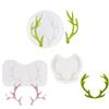 3Pcs/Set Antlers Shaped Silicone Mold for Jewelry Craft Making Tools DIY Fondant Cake Moulds