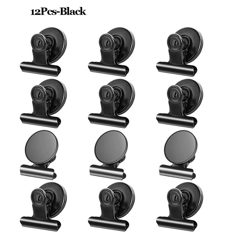 12Pcs Creative Refrigerator Magnetic Clip Office Supplies Document And Bill Clip Can Also Be Used For Food Bag Clip