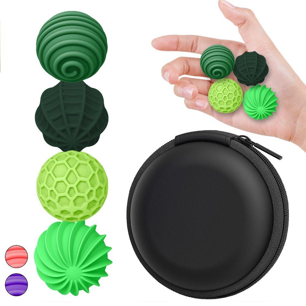 4Pcs Silent Silicone Fidget Balls Silicone Shell Sensory Fidget Ball  Gifts for Adults Teens