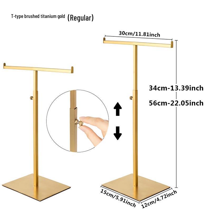 Adjustable Stainless Steel Handbag Display Stand with Gas Spring