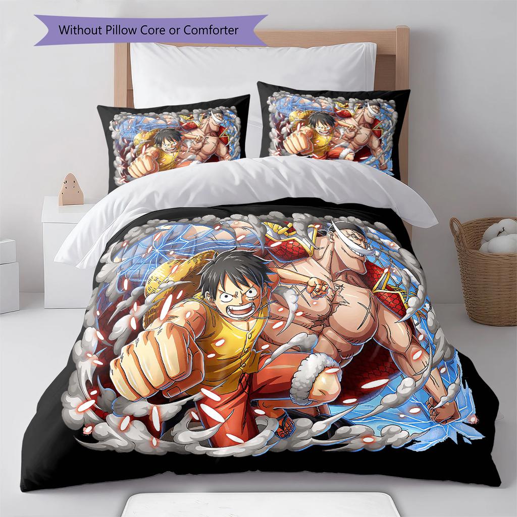Set cu cuvertură și fețe de pernă cu model de desene animate Decorare casă Cadou de ziua de naștere (1 * husă de pilotă + 2 * fețe de pernă, fără miez)