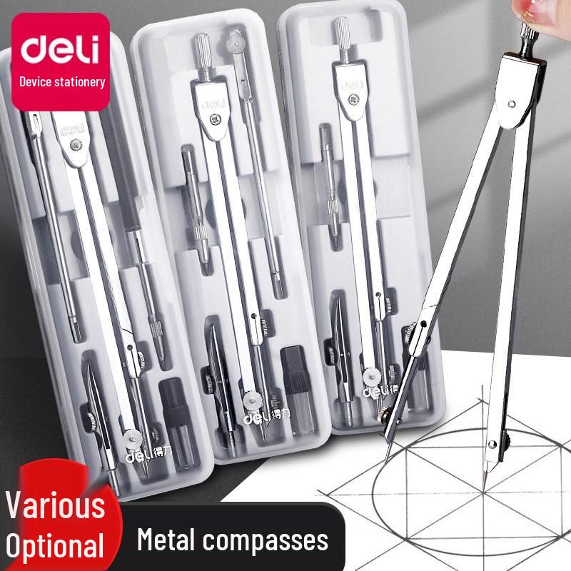 Deli 8601 Student Compass Set for Exams, Engineering & Technical Drawing Compass Refill Leads