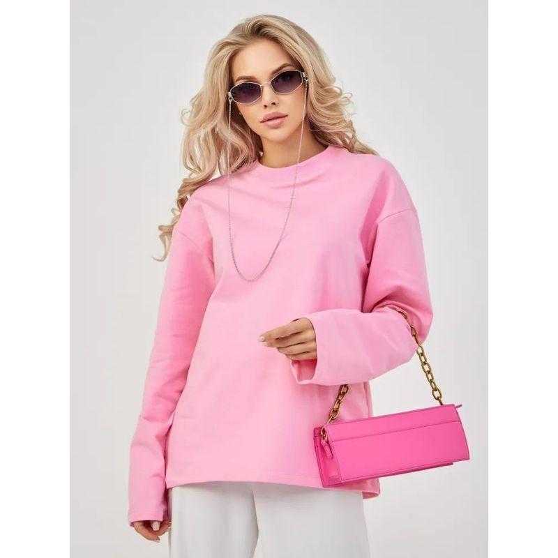European and American New Fashion Casual Loose Comfortable Solid Long sleeve round Neck T-shirt Top Long Sleeved Top