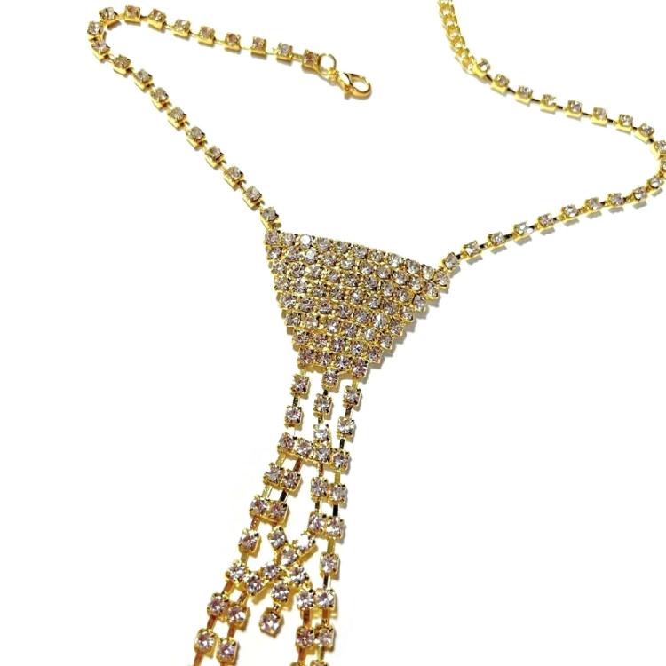 Rhinestones Tie Necklace Tie For Wedding Galas Business Occasion Comfortable Neckwear With Sparkling Shining Design