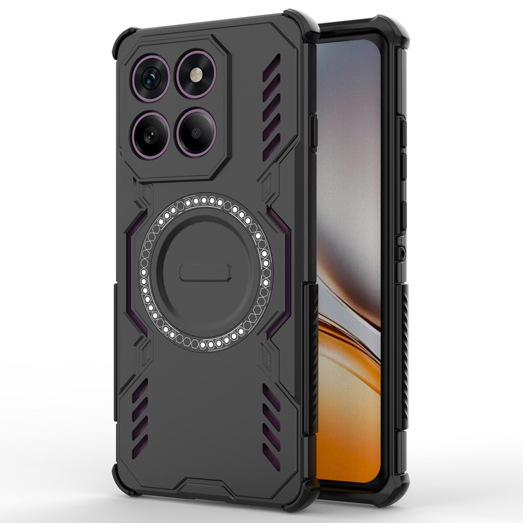 For Motorola Edge 60 Pro 5G Magnetic Case Butterfly Armor Hollow Heat Dissipation PC+TPU Phone Cover