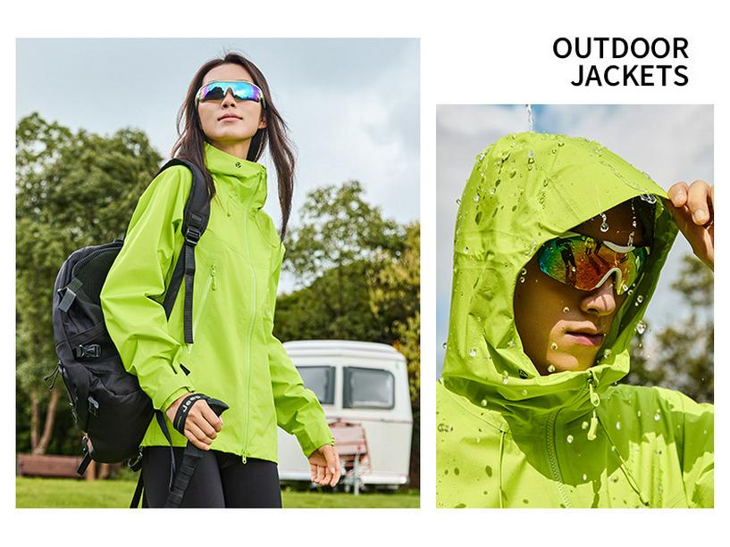 Unisex Outdoor Waterproof Windproof Jacket - Lightweight Hard Shell, Long Sleeve Mountaineering Outerwear