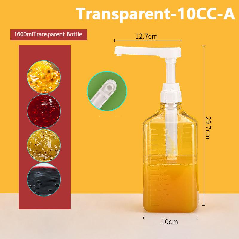 10/15/20/30CC Liquid Dispenser with Scale Coffee Syrup Drip Bottle with Hydraulic Pump Nozzle Head Kitchen Honey Jar Container