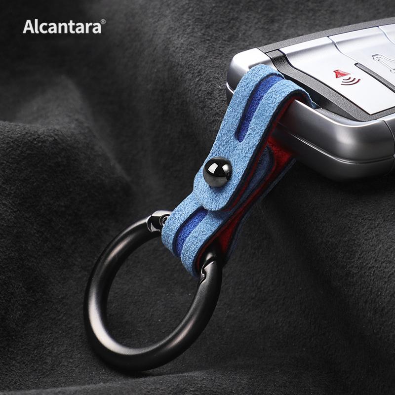 Suede Leather Car Key Case Cover Holder Smart Key Bag For Hyundai Sonata Ioniq 5 Nexo Nx4 Tucson 2022 Sonata 2020 Grandeur Santa