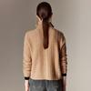 PALUOPO Women's Autumn/Winter Lapel Cashmere Cable Cardigan