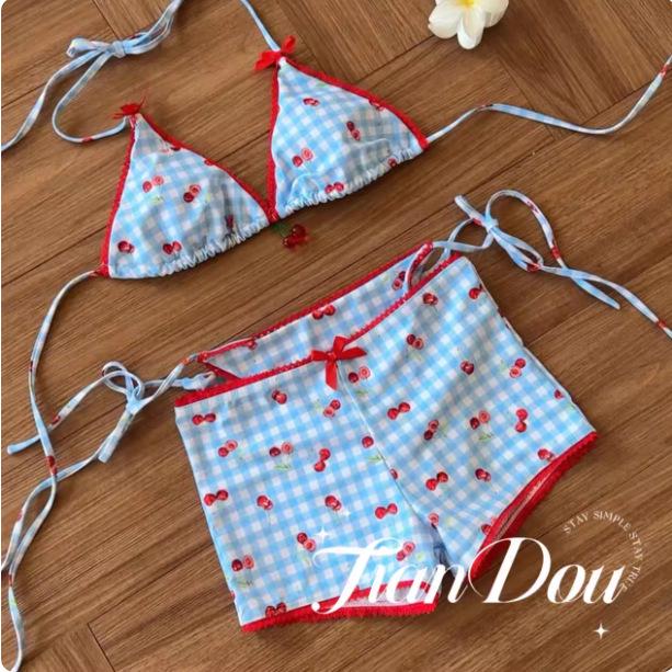 

Частота Любви: Энергичный пляжный бикини с милым дизайном вишенки S