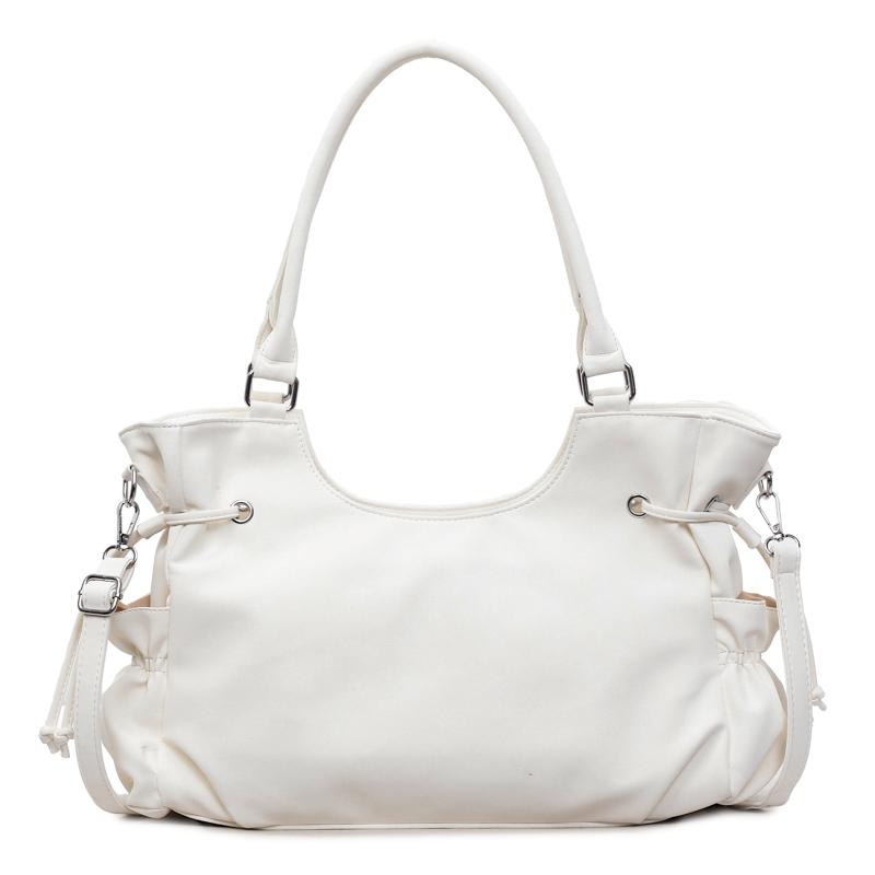 

Модная женская сумка-тоут со шнурком, кожаные сумки через плечо, большая вместимость, сумка-кроссбоди, подходит для ежедневных покупок и женских праздничных подарков 38cm 10cm 21cm белый