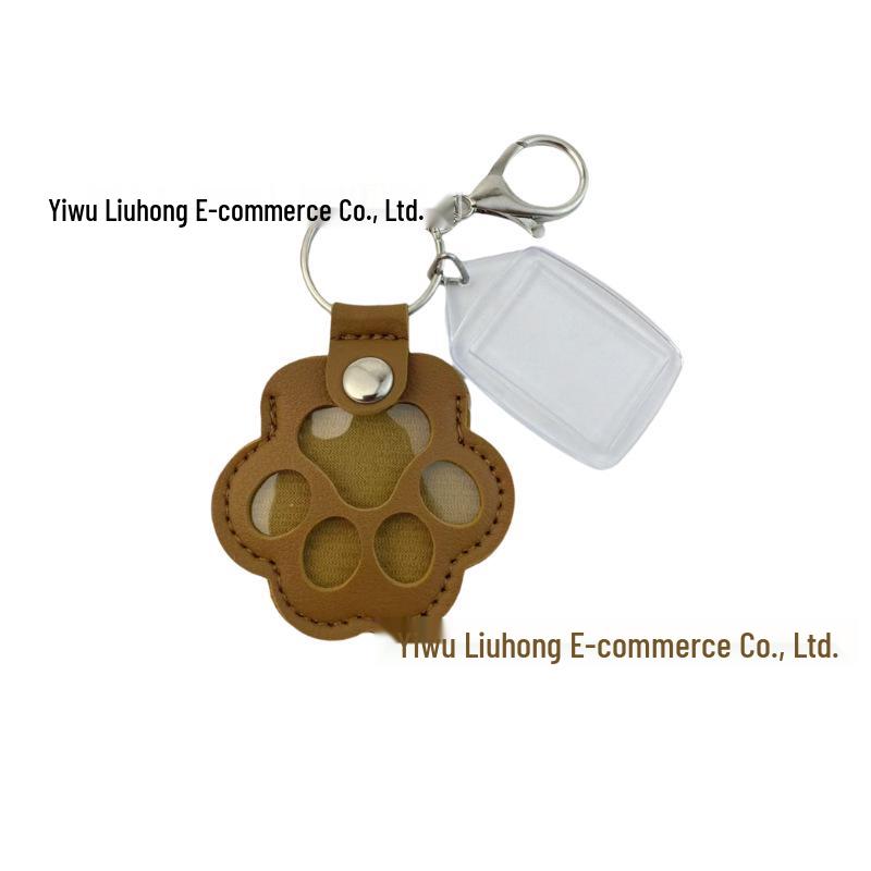 Leather Pet Fur Keepsake Keychain: Cute Cat & Dog Hair Bag Charm Ornament